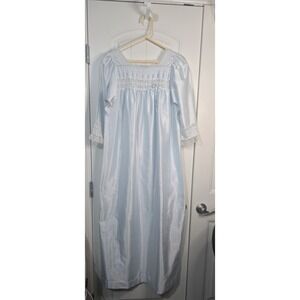 Vintage Christian Dior‎ Nightgown Size Small Saks Fifth Avenue Blue Lace Satin